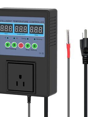 TempMaster Digital Temperature Controller Outlet,Heating & Cooling Thermostat wi
